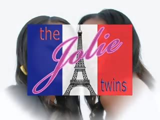 令人惊叹 identical 女同志 twin 姐妹, 乌木 法国人 双胞胎.